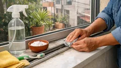 Cómo limpiar los rieles de tus ventanas con papel aluminio y que corran suave otra vez