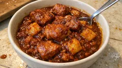 Carapulcra chinchana: guiso peruano de cerdo y papa con ají panca, bien melosito