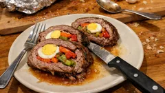 Matambre al horno en papel aluminio: arrollado jugoso, rendidor y fácil de rebanar