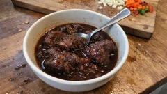 Carrilleras de cerdo estofadas al vino tinto: quedan melosas y la salsa sale con cuerpo