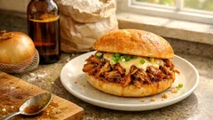 Sándwich de bondiola a la cerveza con panecitos caseros: jugoso y rendidor