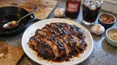 Bondiola BBQ en sartén con cola: glaseada y lista en 20 minutos