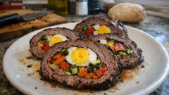 Matambre relleno a la parrilla: arrollado jugoso con verduras, huevo y queso