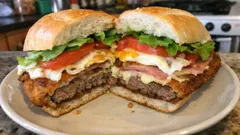 Sándwich de milanesa tucumano al horno: crujiente, con queso derretido y huevo