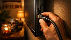 El truco para conectar un HDMI en una TV pegada a la pared sin doblar el cable